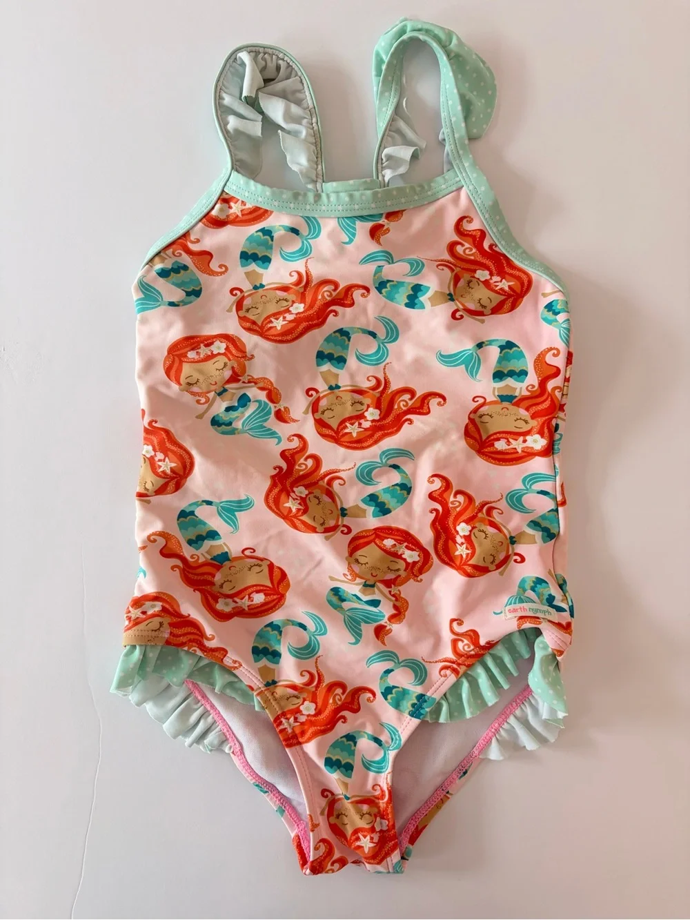 Earth Nymph Girls Under The Sea Mermaid One Piece Swimsuit 6-8Y